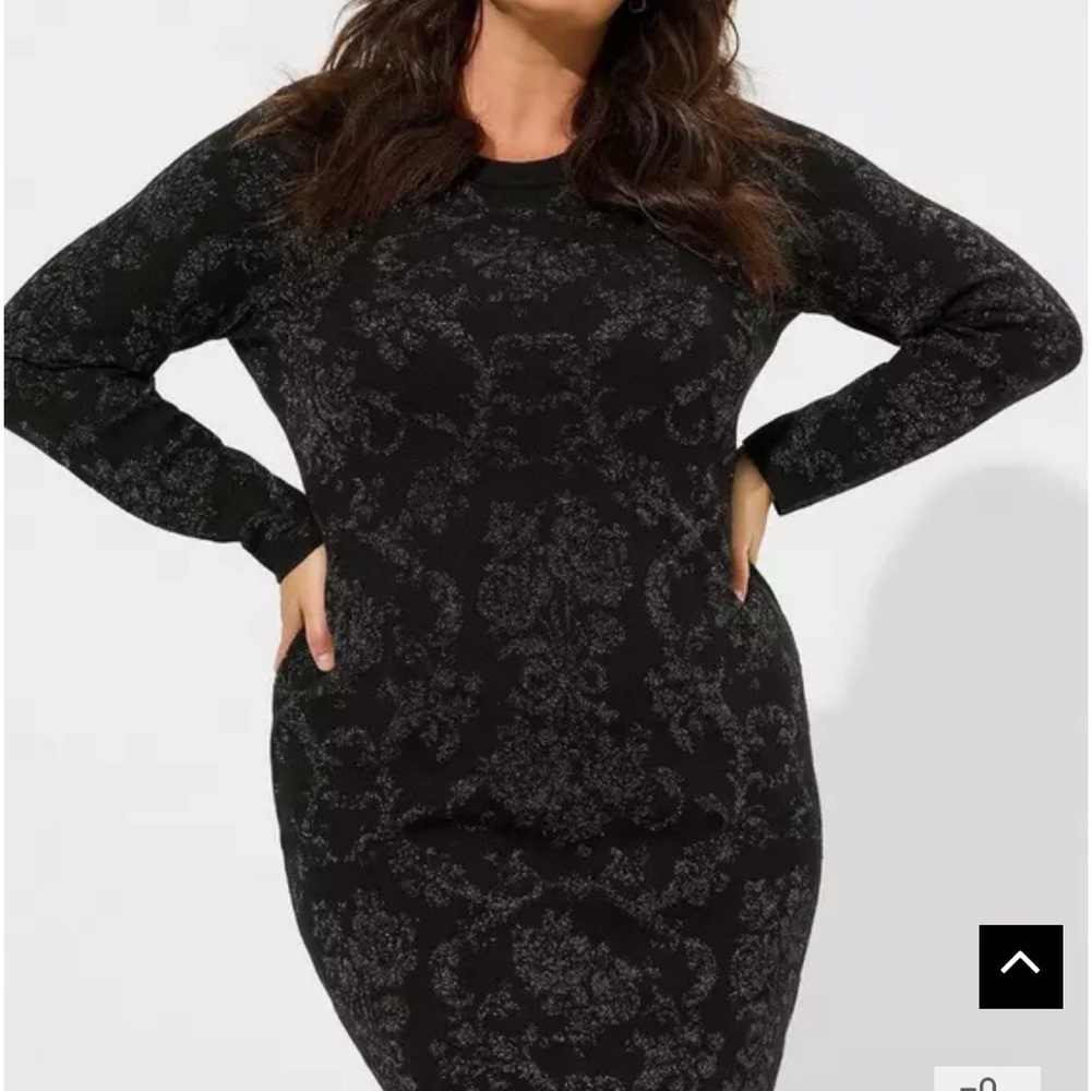 Torrid Black Long Sleeve Crew Neck Sweater Dress
